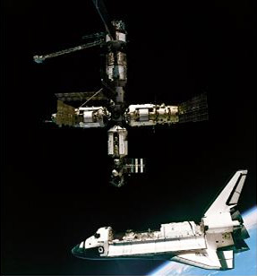 photo of Shuttle and Mir